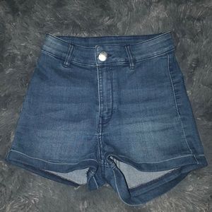 High waisted jean shorts
